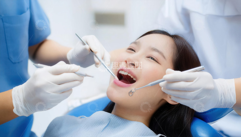 高清大图下载【趣麦麦图】牙医团队为患者细致检查牙齿