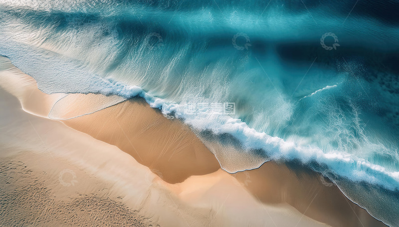 高清大图下载【趣麦麦图】海浪亲吻沙滩的美妙瞬间
