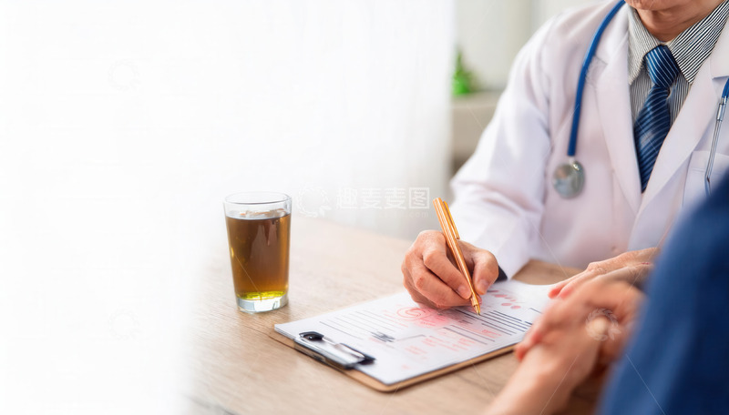 高清大图下载【趣麦麦图】医生桌边记录，耐心问诊患者