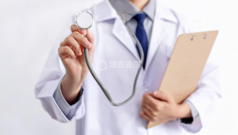 高清大图下载【趣麦麦图】医生手持听诊器准备问诊