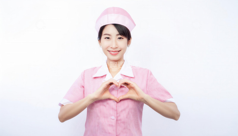 高清大图下载【趣麦麦图】温柔护士比心，传递暖暖爱意