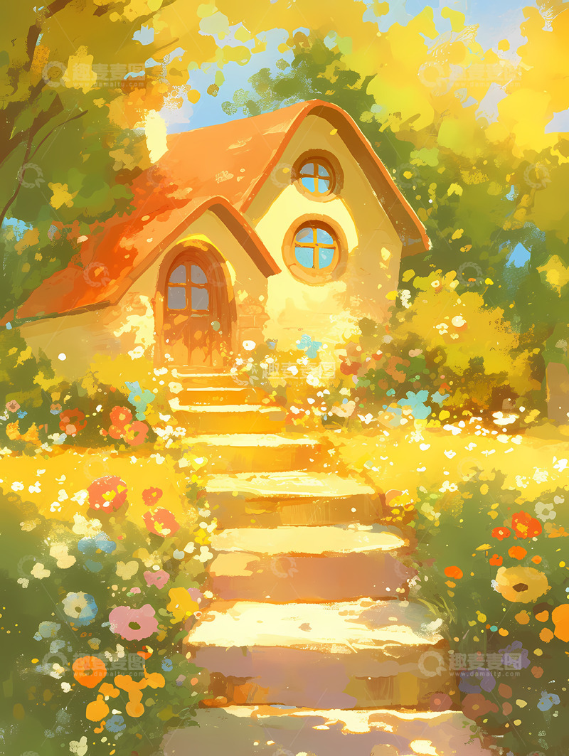 高清大图下载【趣麦麦图】秋日-小房子
