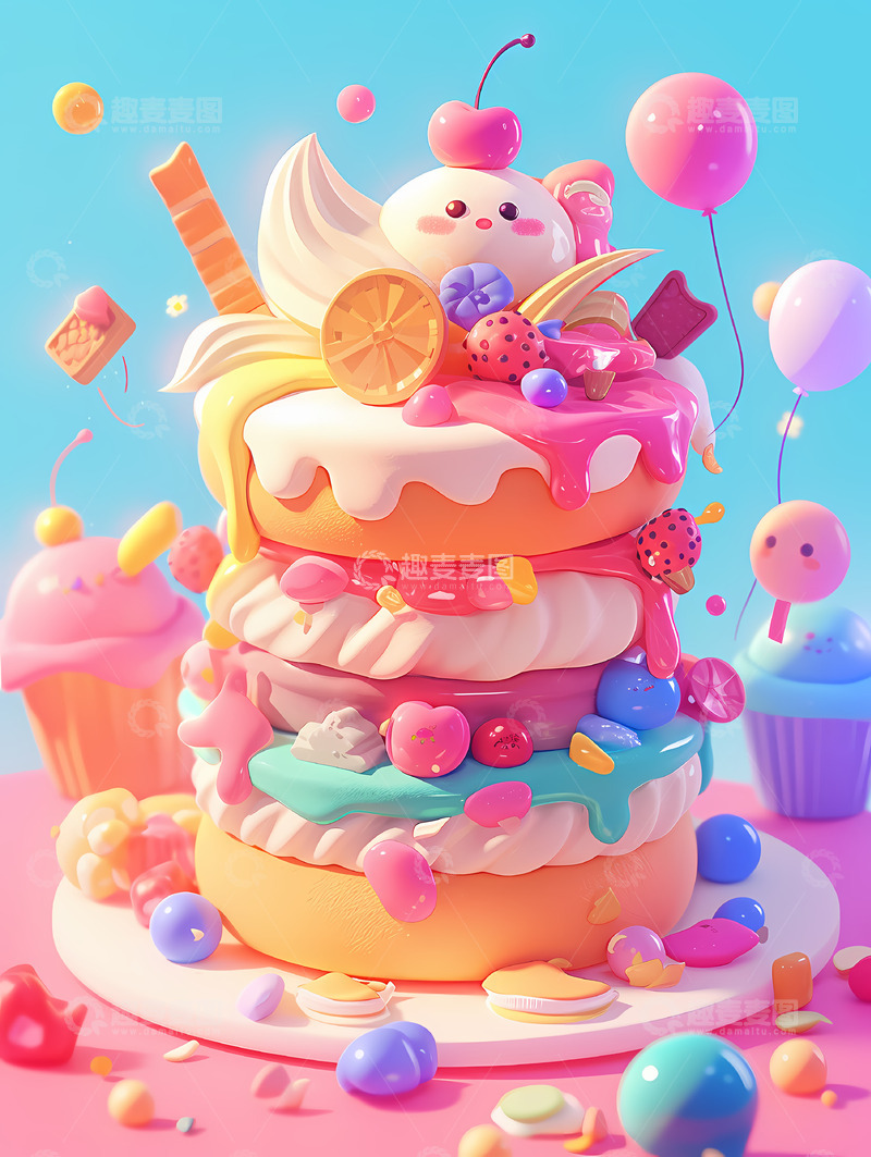 高清大图下载【趣麦麦图】缤纷甜品蛋糕11