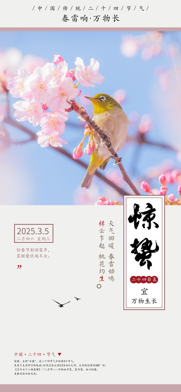 二十四节气惊蛰海报 1