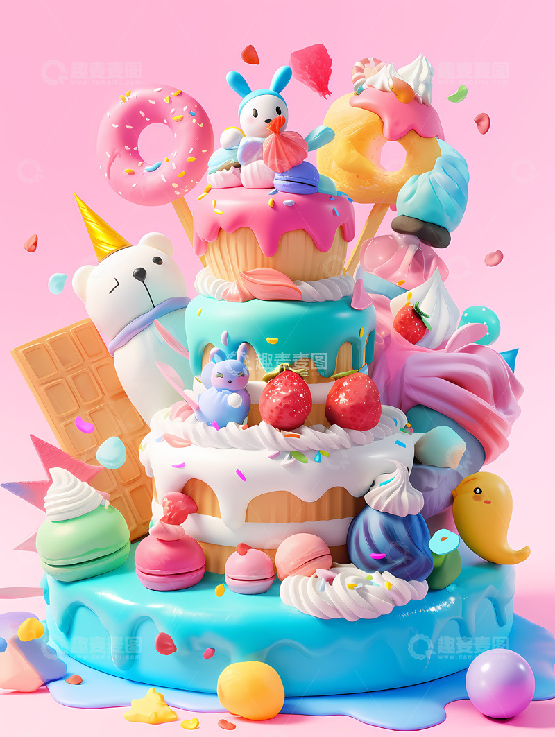 高清大图下载【趣麦麦图】缤纷甜品蛋糕16