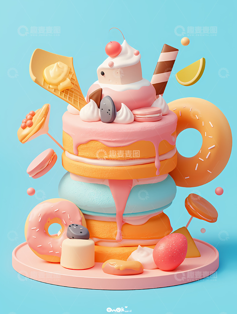 高清大图下载【趣麦麦图】缤纷甜品蛋糕18
