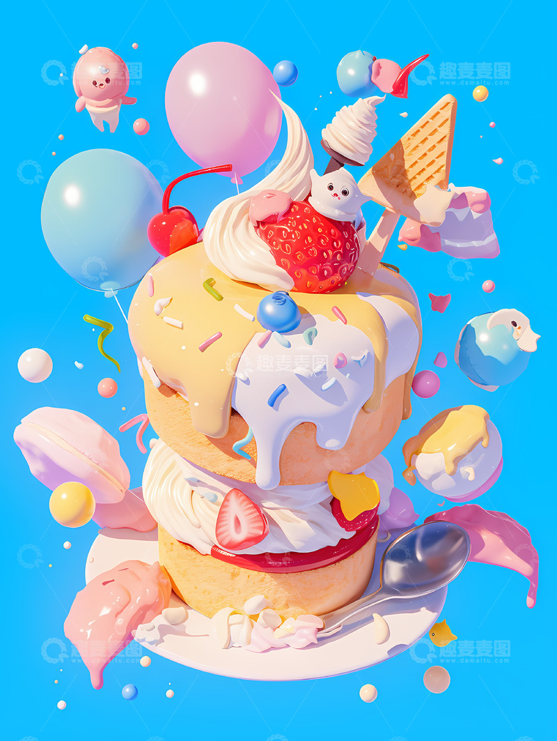 高清大图下载【趣麦麦图】缤纷甜品蛋糕23