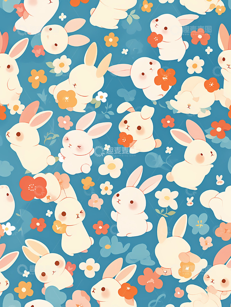 高清大图下载【趣麦麦图】兔子背景素材1