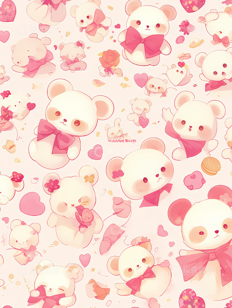 高清大图下载【趣麦麦图】粉色小兔背景