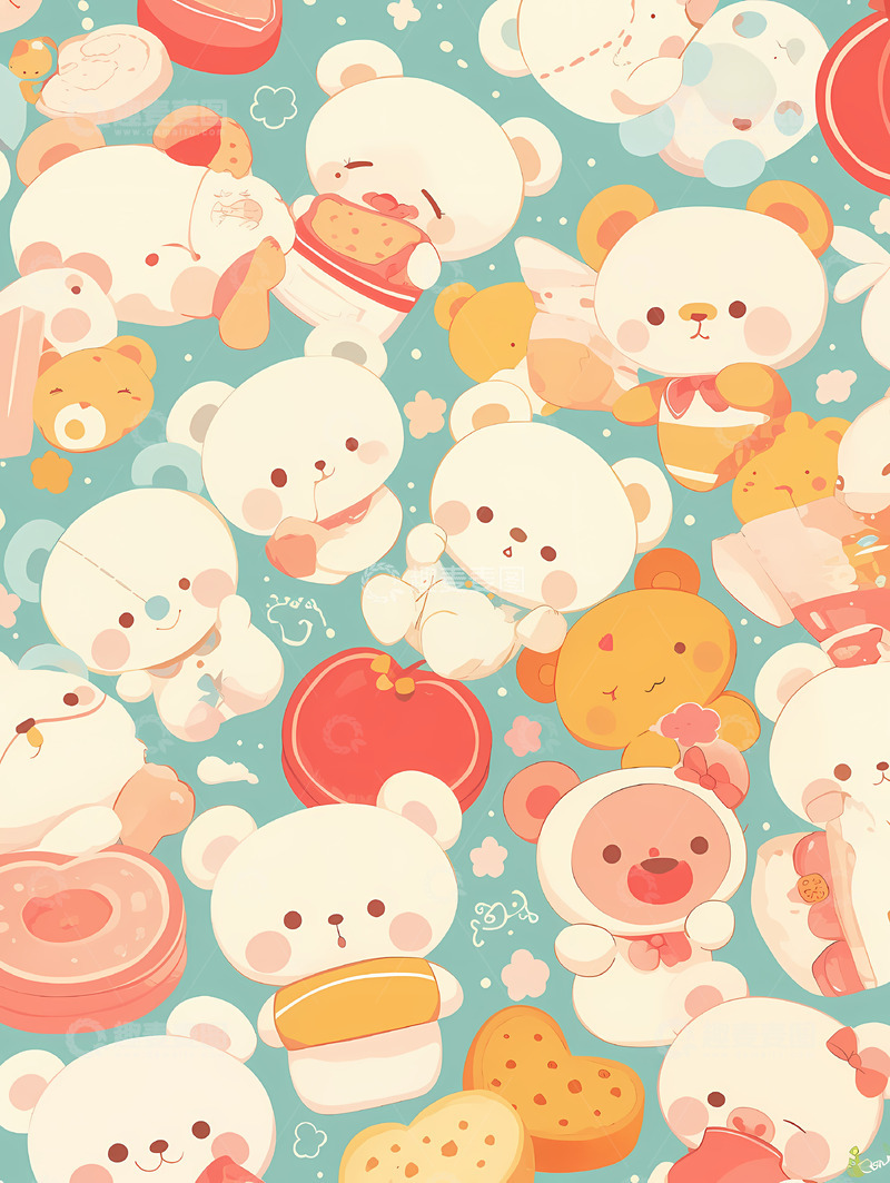 高清大图下载【趣麦麦图】-可爱小熊背景1