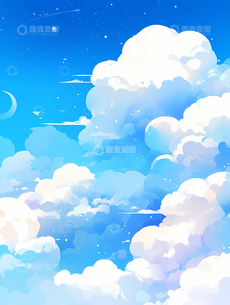 高清大图下载【趣麦麦图】蓝天白云唯美背景1