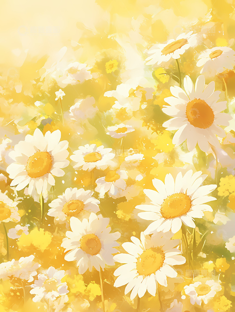 高清大图下载【趣麦麦图】黄色小雏菊背景