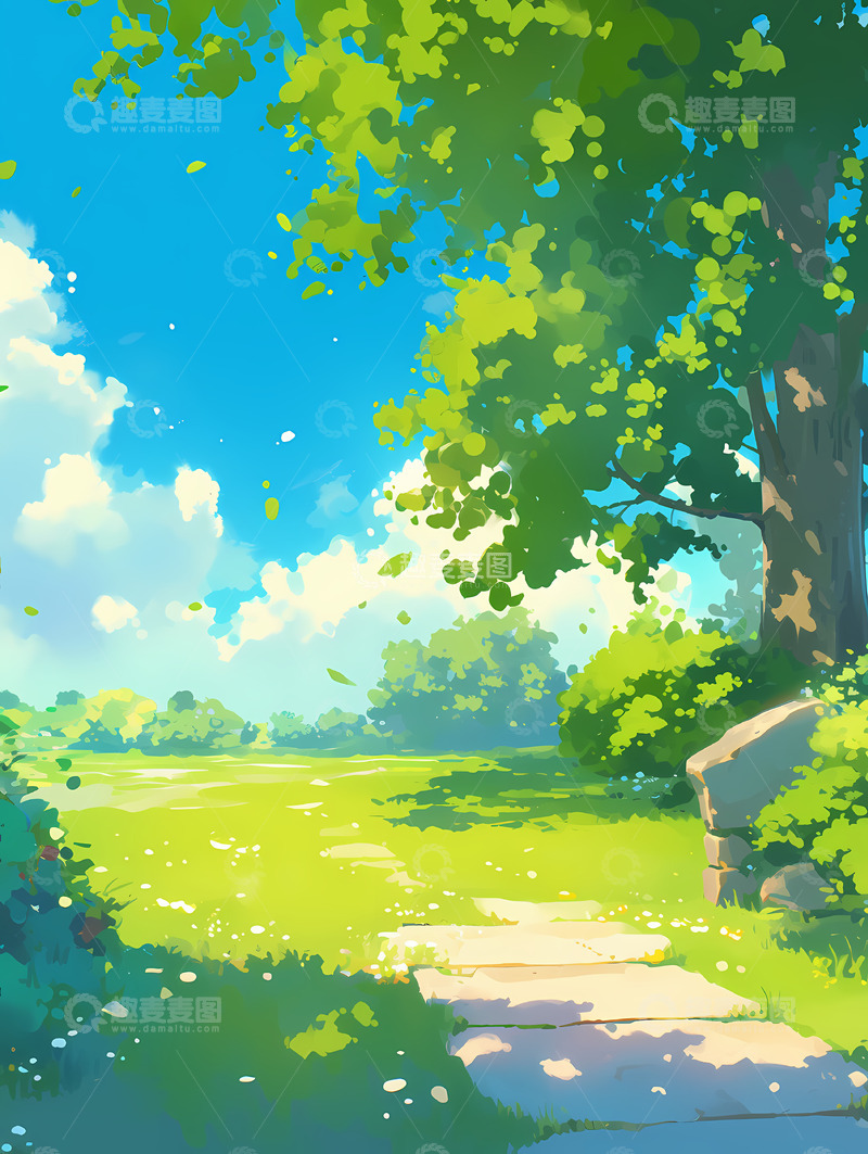 高清大图下载【趣麦麦图】林中小路背景素材