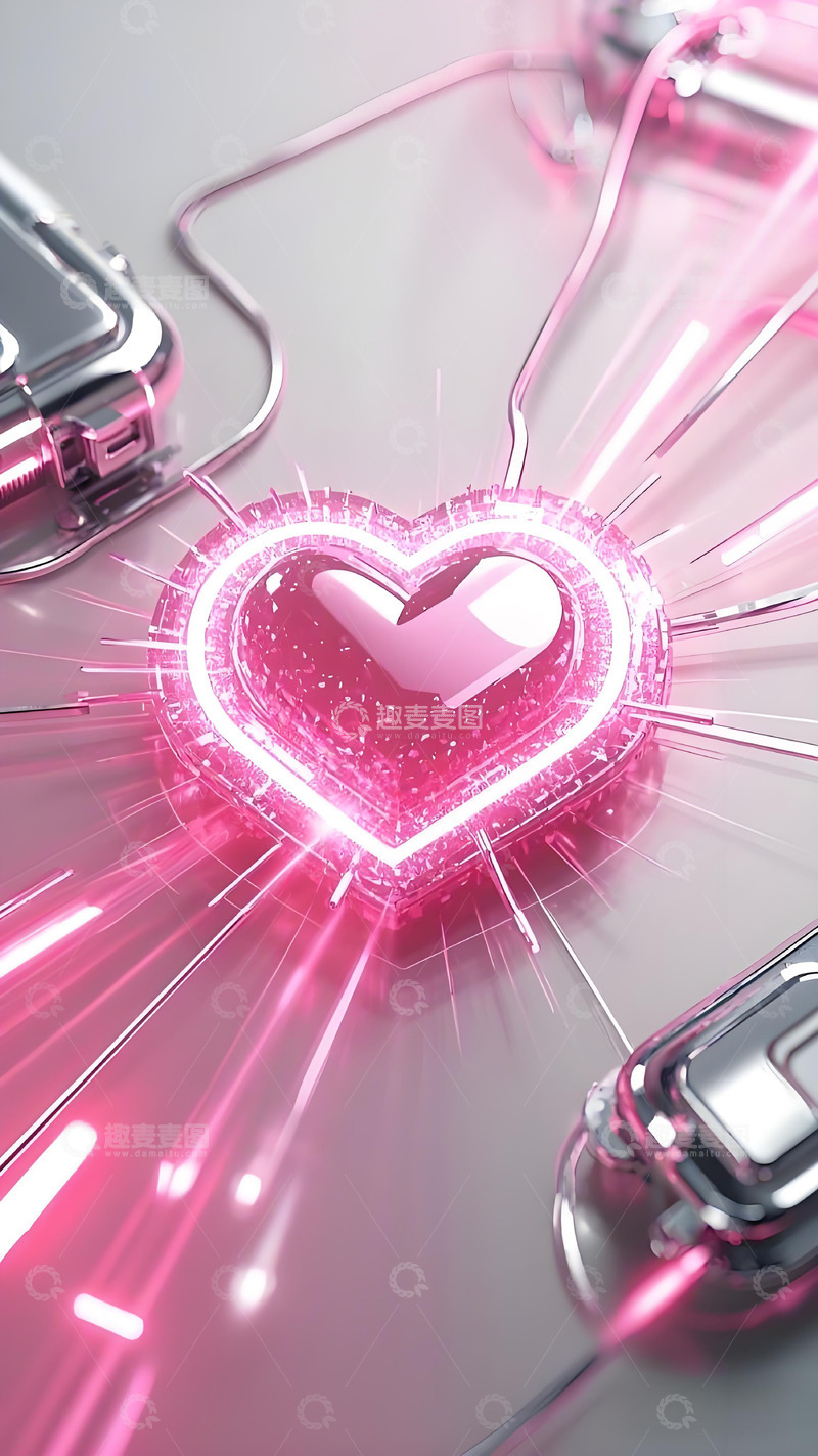 高清大图下载【趣麦麦图】粉色心形情人节七夕女神壁纸头像素材7