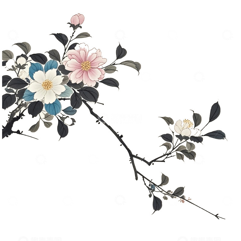 高清大图下载【趣麦麦图】花古风素材2