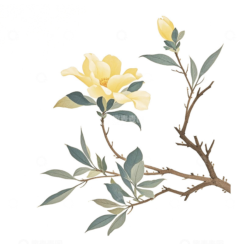 高清大图下载【趣麦麦图】古风花春天素材2