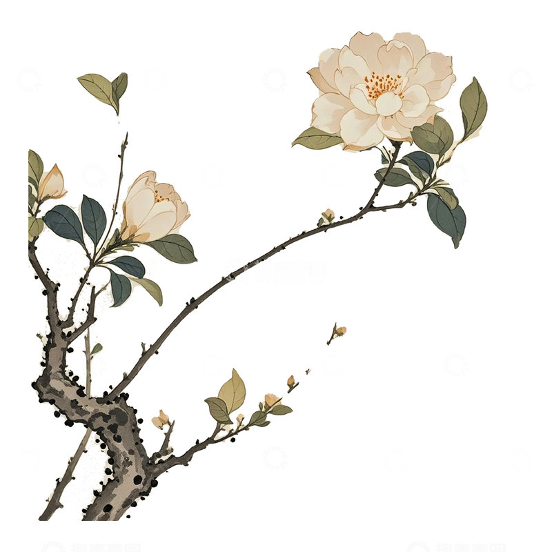 高清大图下载【趣麦麦图】古风花春天素材11