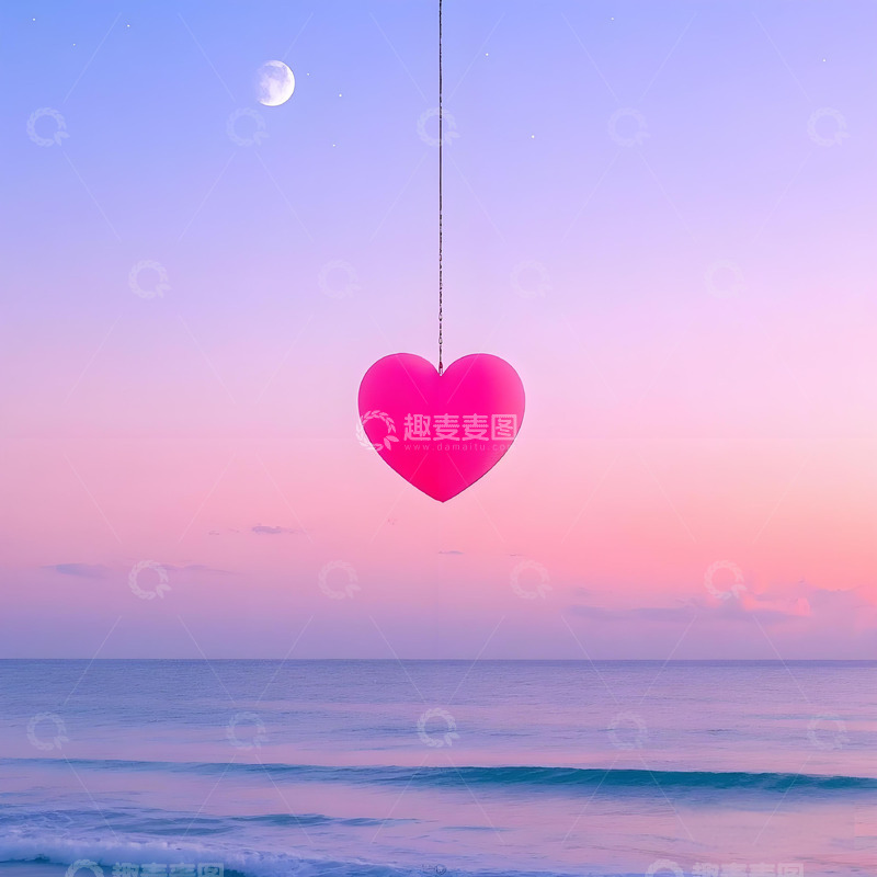 高清大图下载【趣麦麦图】粉色心形情人节七夕女神壁纸头像素材3