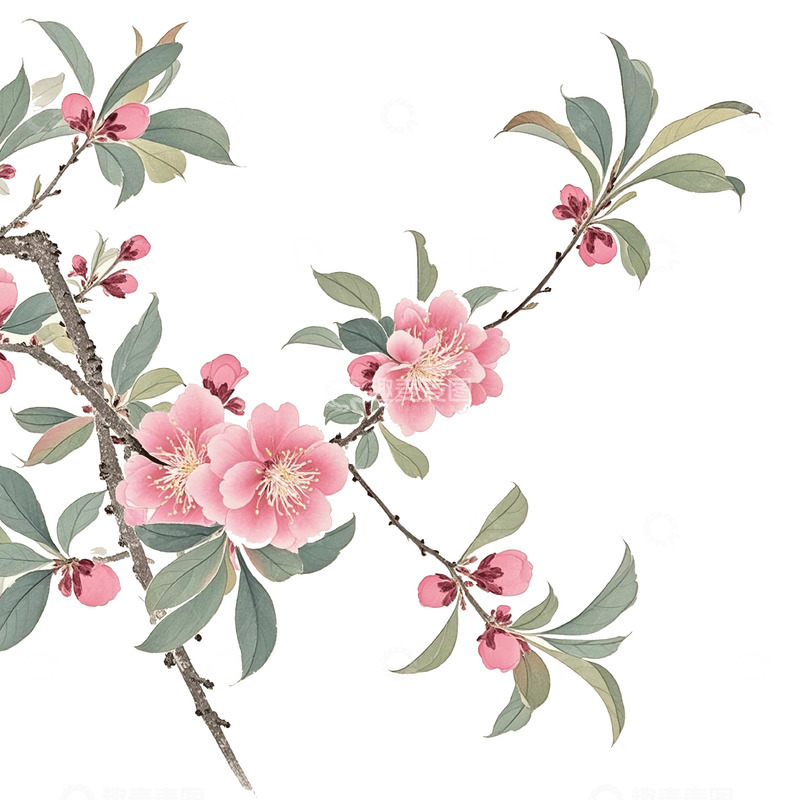 高清大图下载【趣麦麦图】花古风素材1