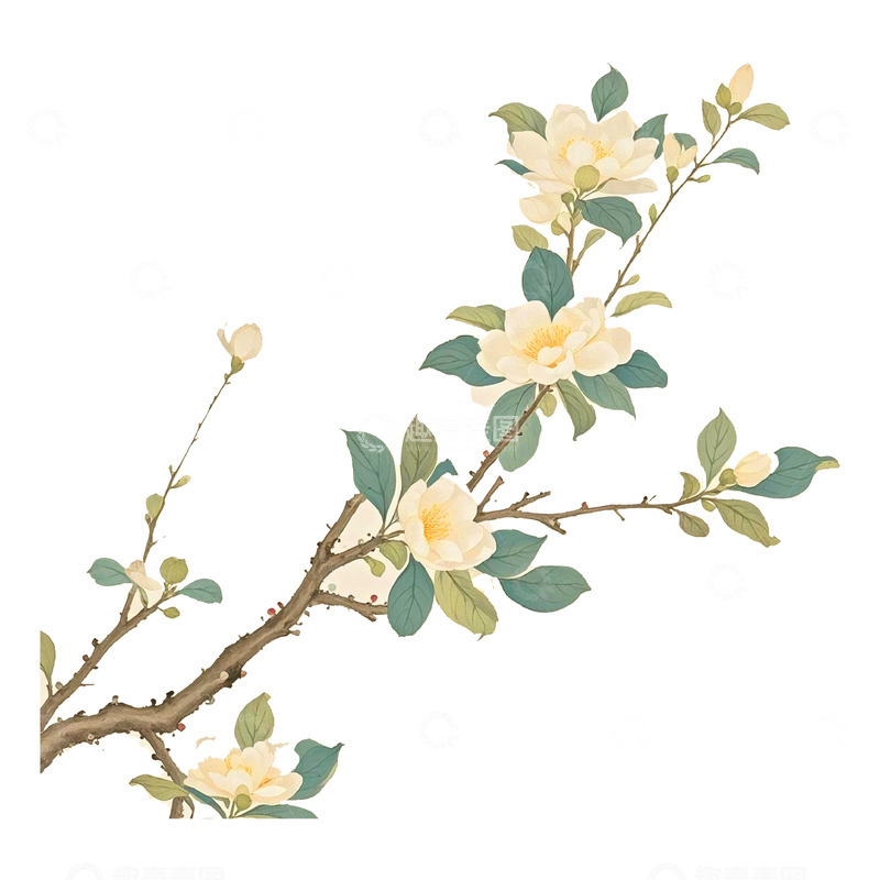 高清大图下载【趣麦麦图】古风花春天素材1