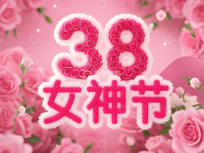 高清大图下载【趣麦麦图】38三八女神节妇女节壁纸海报头像红包封面素材1
