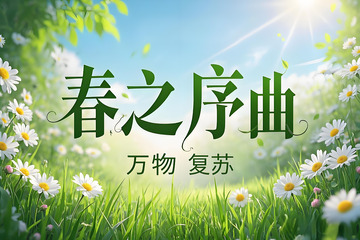 春天花卉野花小鸟雏菊栀子花桃花柳树三月风景摄影素材4
