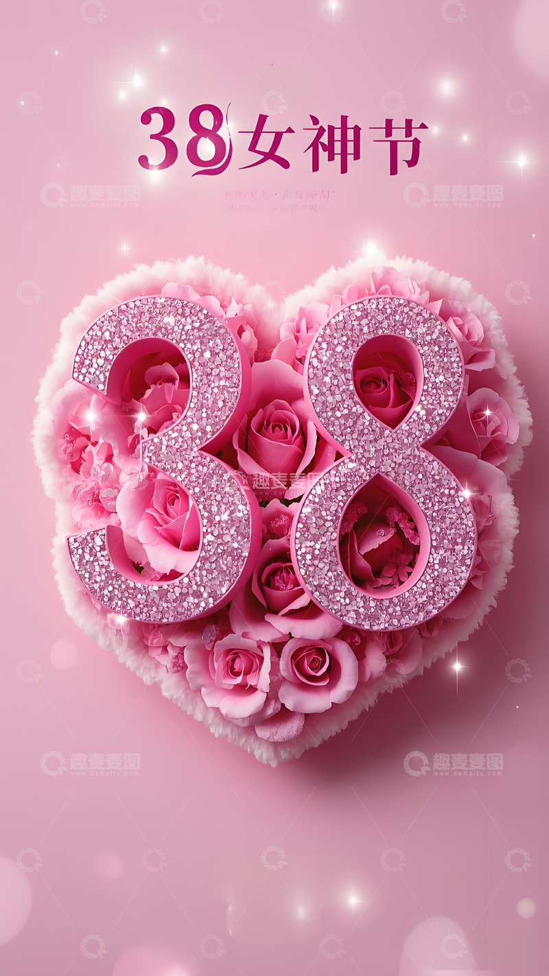 高清大图下载【趣麦麦图】38三八女神节妇女节壁纸海报头像红包封面素材4