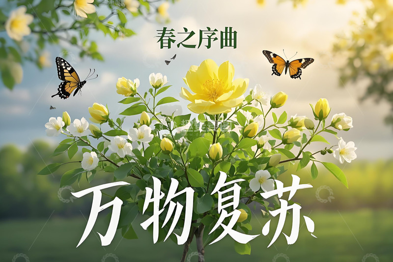 高清大图下载【趣麦麦图】春天花卉野花小鸟雏菊栀子花桃花柳树三月风景摄影素材6