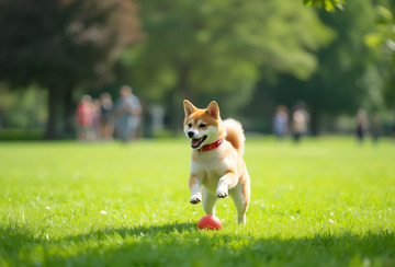 公园玩耍的柴犬1