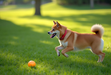 公园玩耍的柴犬2