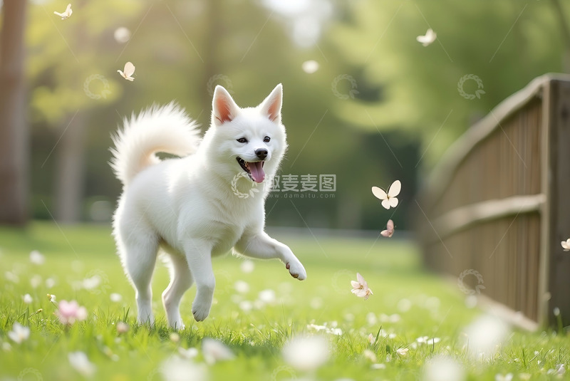 高清大图下载【趣麦麦图】公园玩耍的柴犬