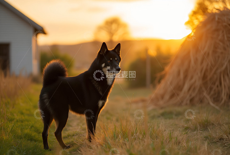 高清大图下载【趣麦麦图】农场柴犬的张望