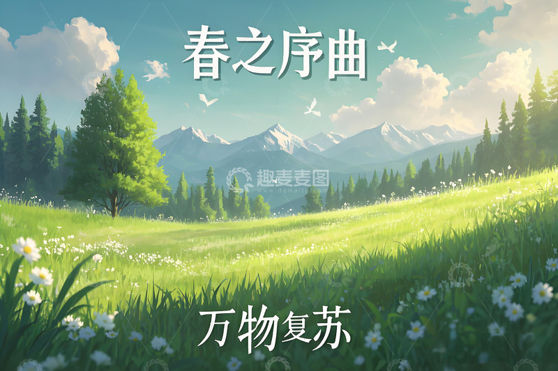 高清大图下载【趣麦麦图】春天花卉野花小鸟雏菊栀子花桃花柳树三月风景摄影素材14