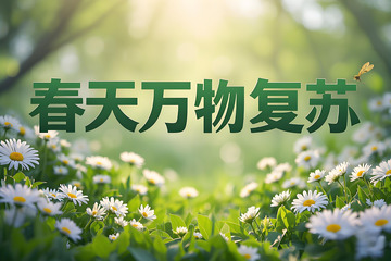 春天花卉野花小鸟雏菊栀子花桃花柳树三月风景摄影素材13