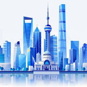 上海地标建筑 插画海报