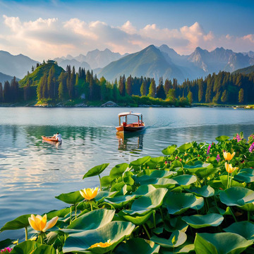 杭州西湖地标  插画素材