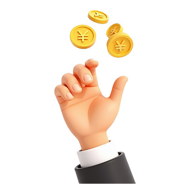 手扔钱币卡通3D素材