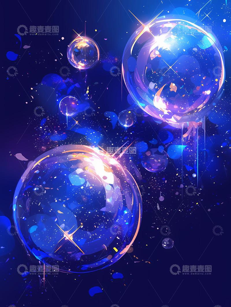 高清大图下载【趣麦麦图】光粒子泡泡背景