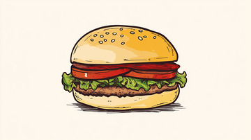 美味多层汉堡包