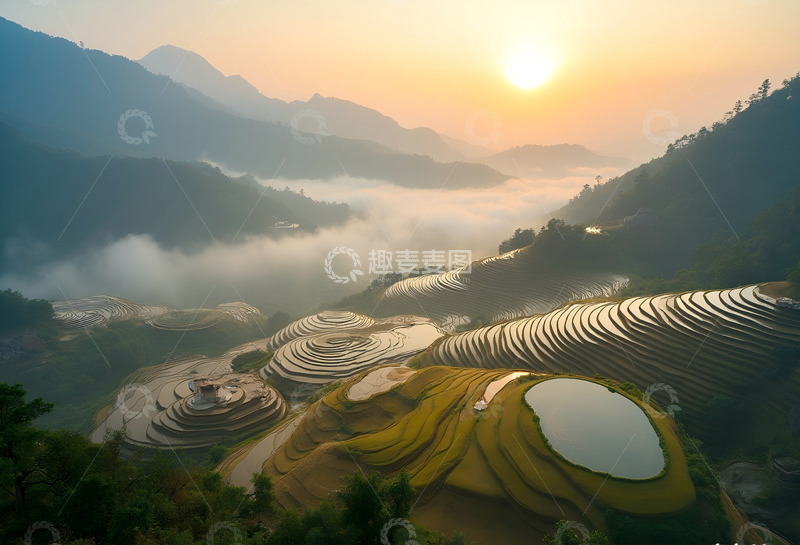 高清大图下载【趣麦麦图】云南元阳梯田 