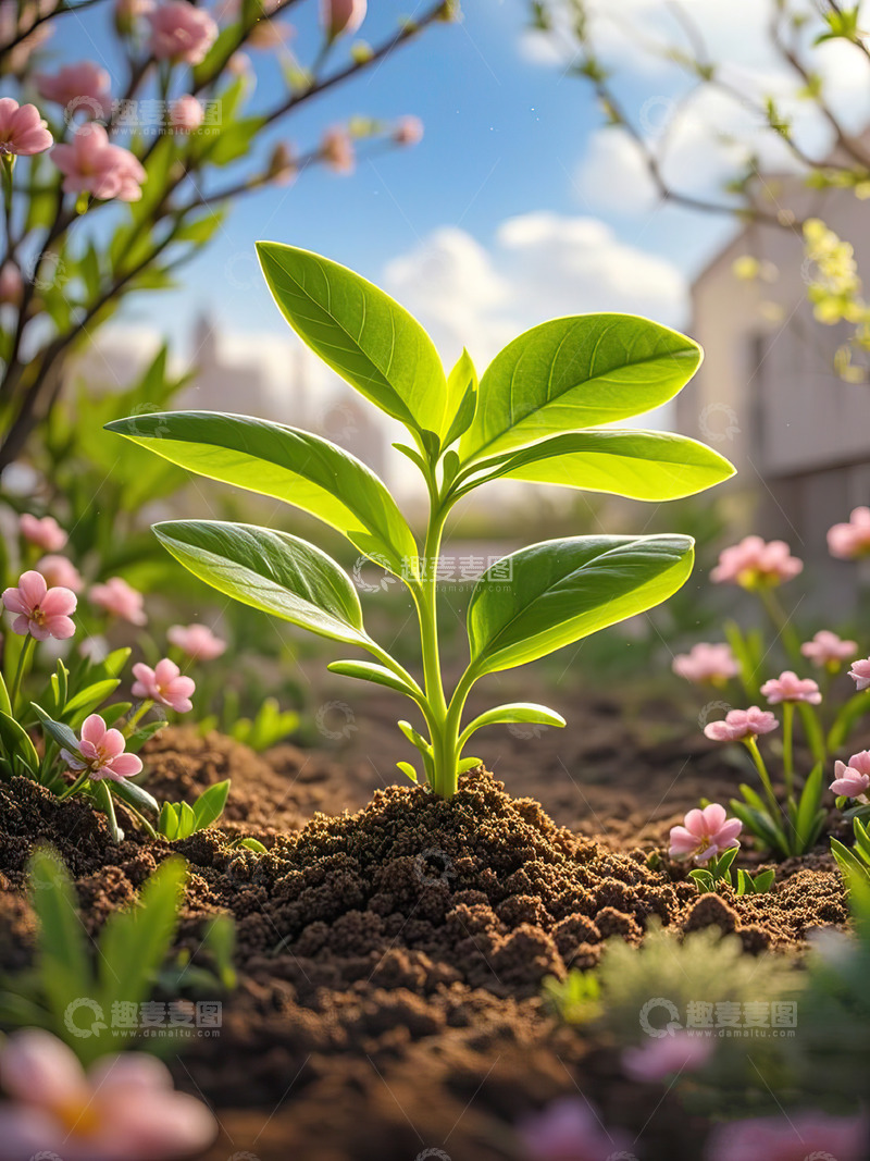 高清大图下载【趣麦麦图】春天发芽的小树苗植树节素材21