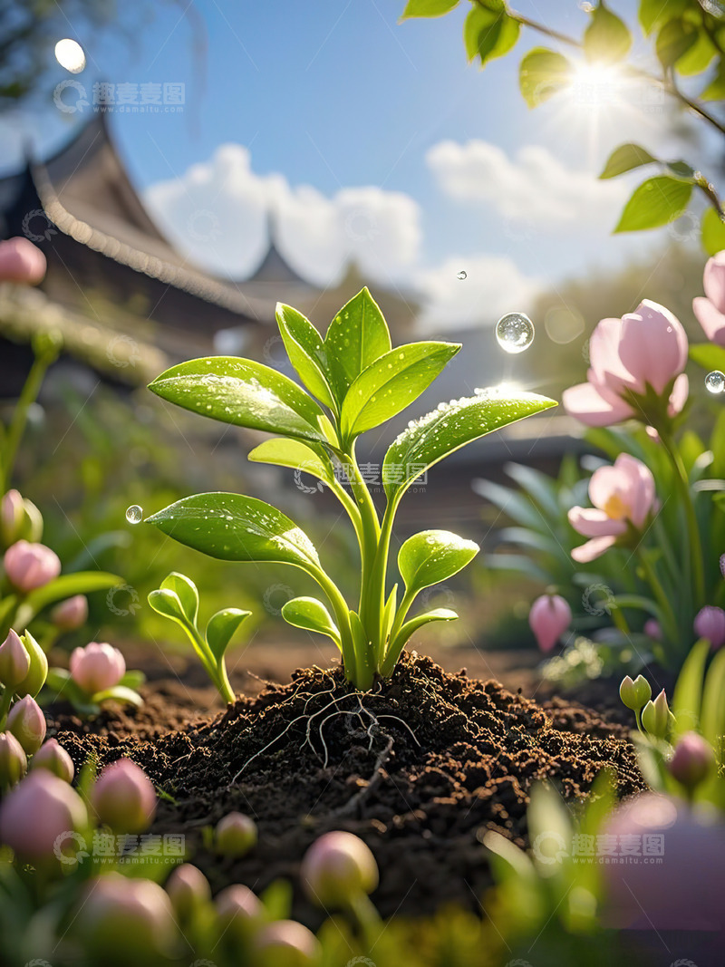 高清大图下载【趣麦麦图】春天发芽的小树苗植树节素材15