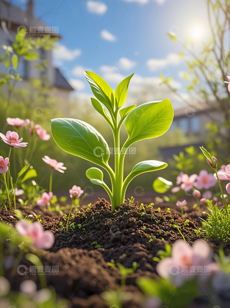 高清大图下载【趣麦麦图】春天发芽的小树苗植树节素材30