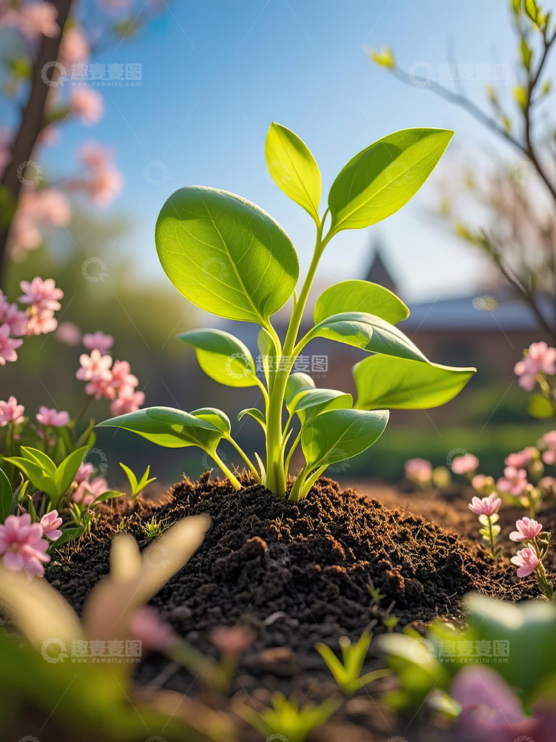 高清大图下载【趣麦麦图】春天发芽的小树苗植树节素材28