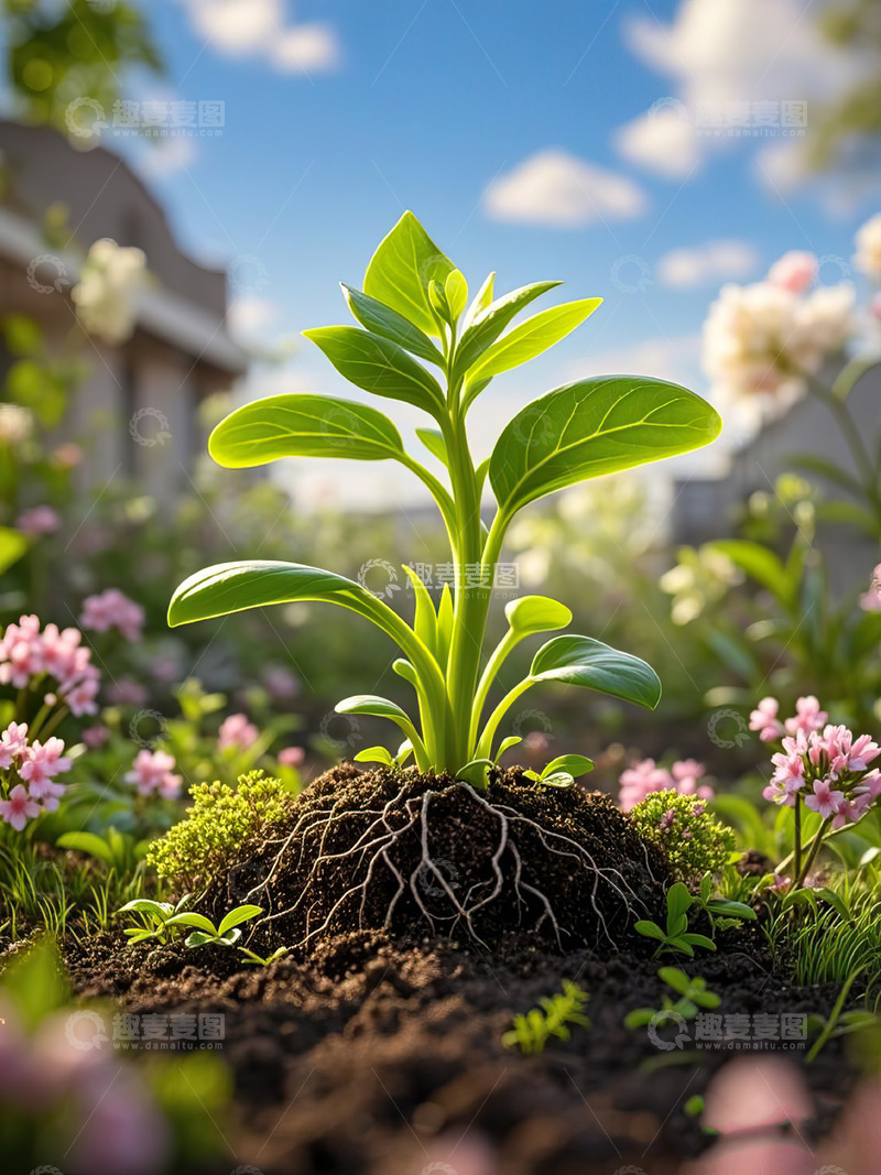 高清大图下载【趣麦麦图】春天发芽的小树苗植树节素材4