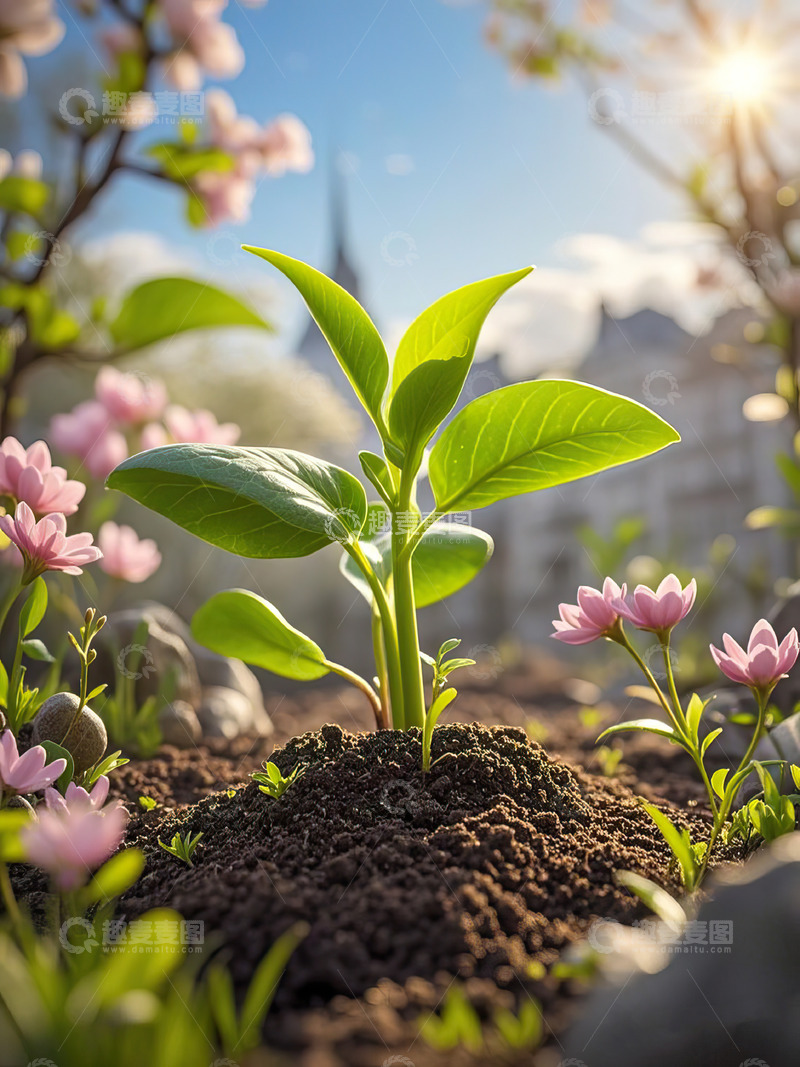 高清大图下载【趣麦麦图】春天发芽的小树苗植树节素材20