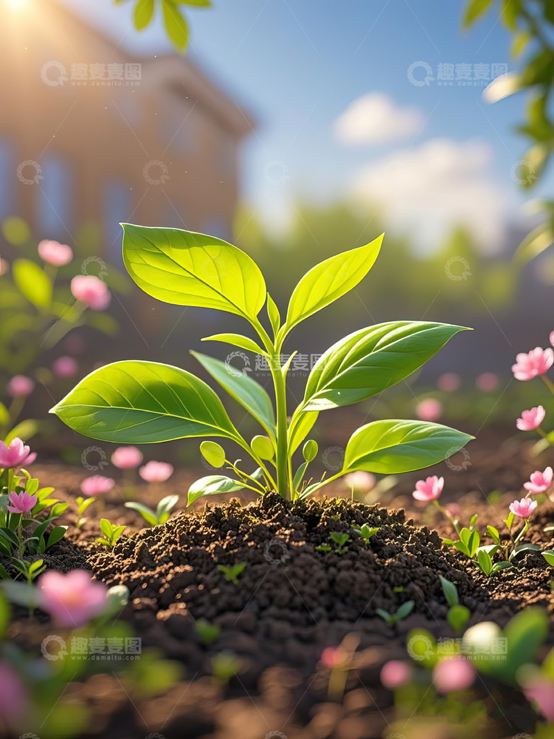 高清大图下载【趣麦麦图】春天发芽的小树苗植树节素材6