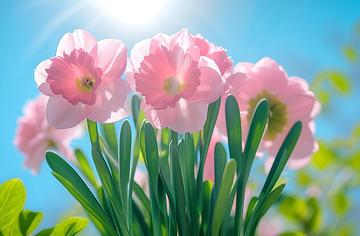 春天路边粉色水仙花