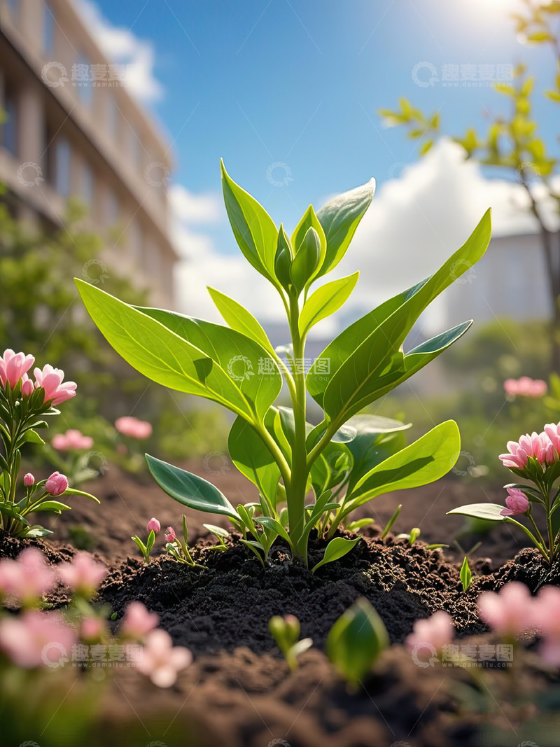 高清大图下载【趣麦麦图】春天发芽的小树苗植树节素材24