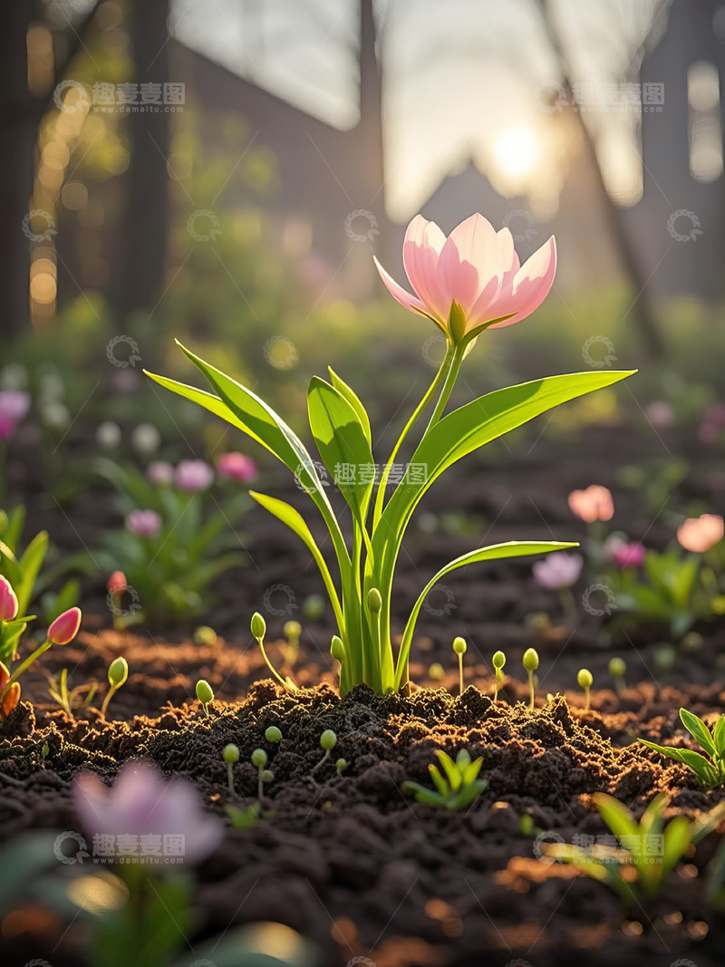 高清大图下载【趣麦麦图】春天发芽的小花苗植树节素材